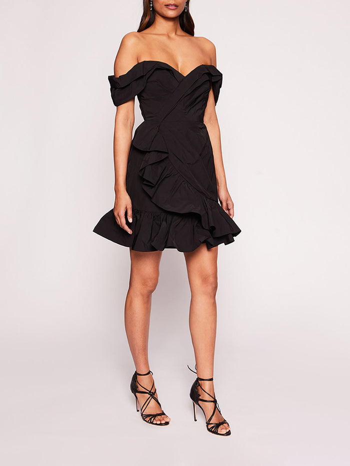 Draped Taffeta Mini Dress | Marchesa