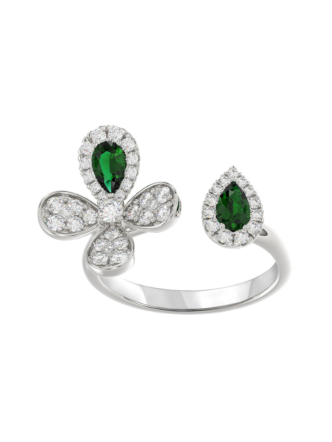 Floral White Gold Ring | Marchesa