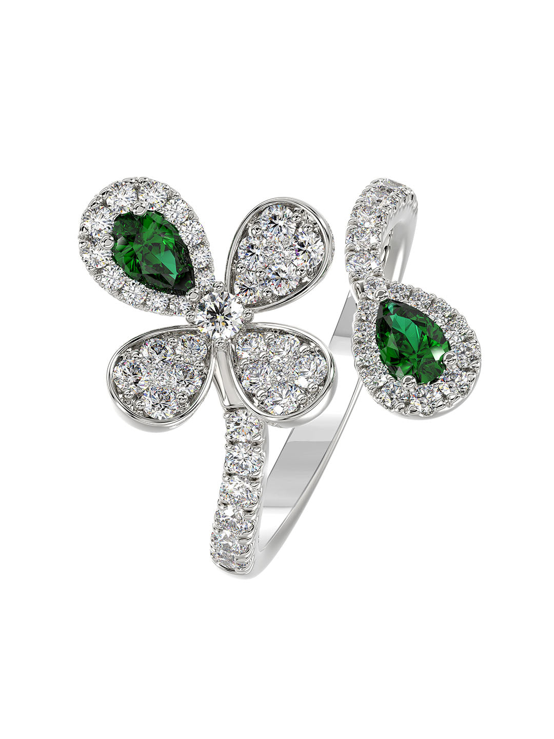 Floral White Gold Ring | Marchesa