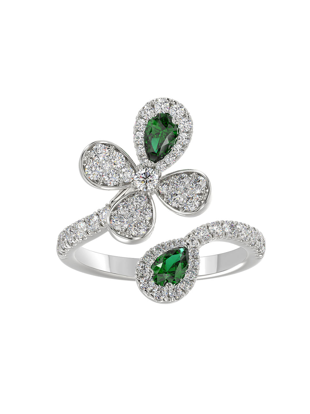 Floral White Gold Ring | Marchesa