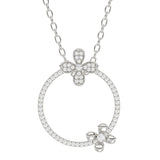 Floral White Gold Pendant Necklace | Marchesa