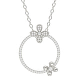 Floral White Gold Pendant Necklace | Marchesa