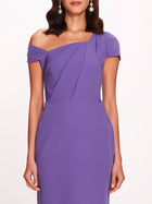 Asymmetrical Crepe Midi Dress