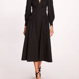 Tansy A-line Poplin Midi Dress