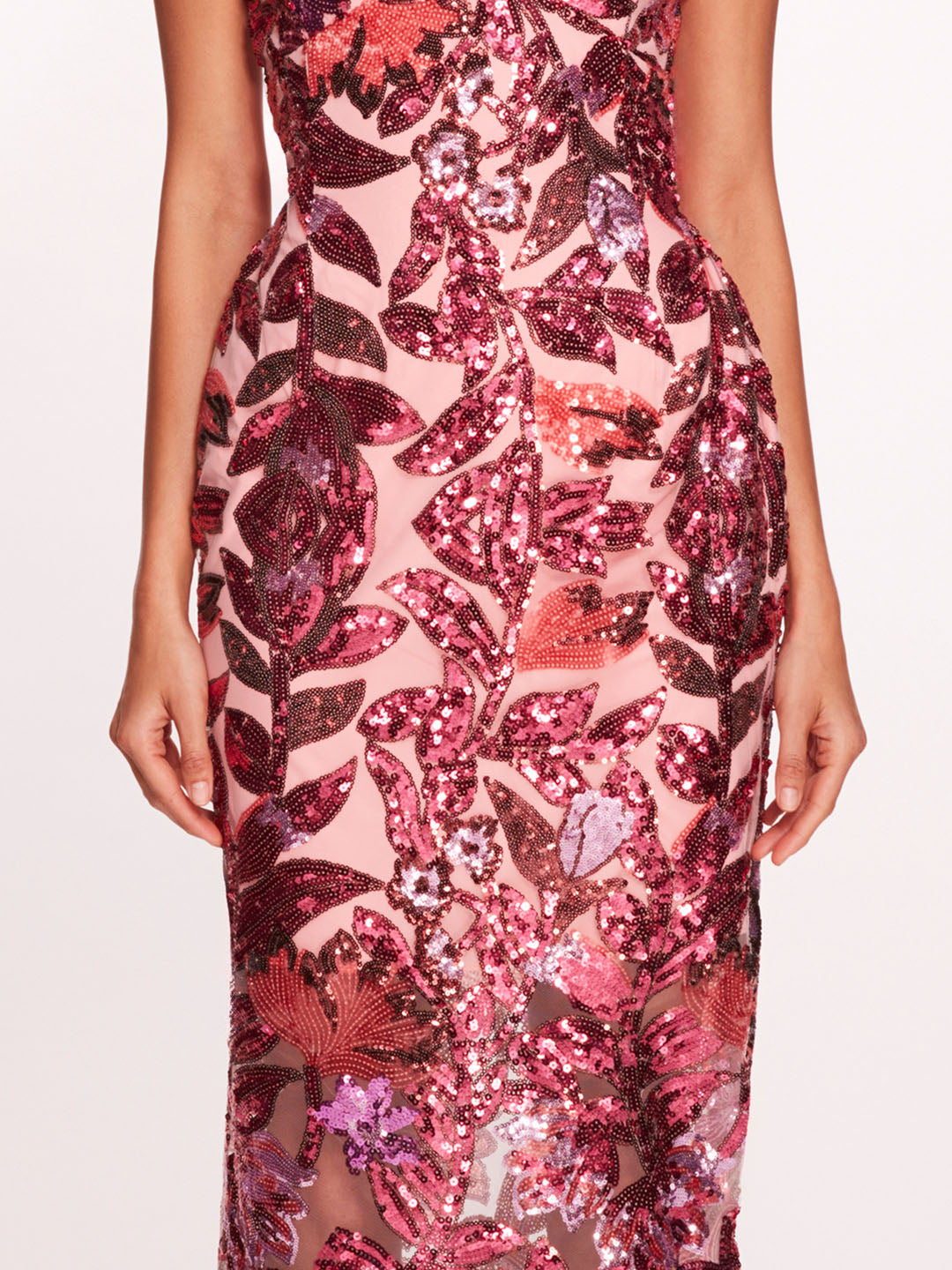 Botanical Sequin Midi Dress