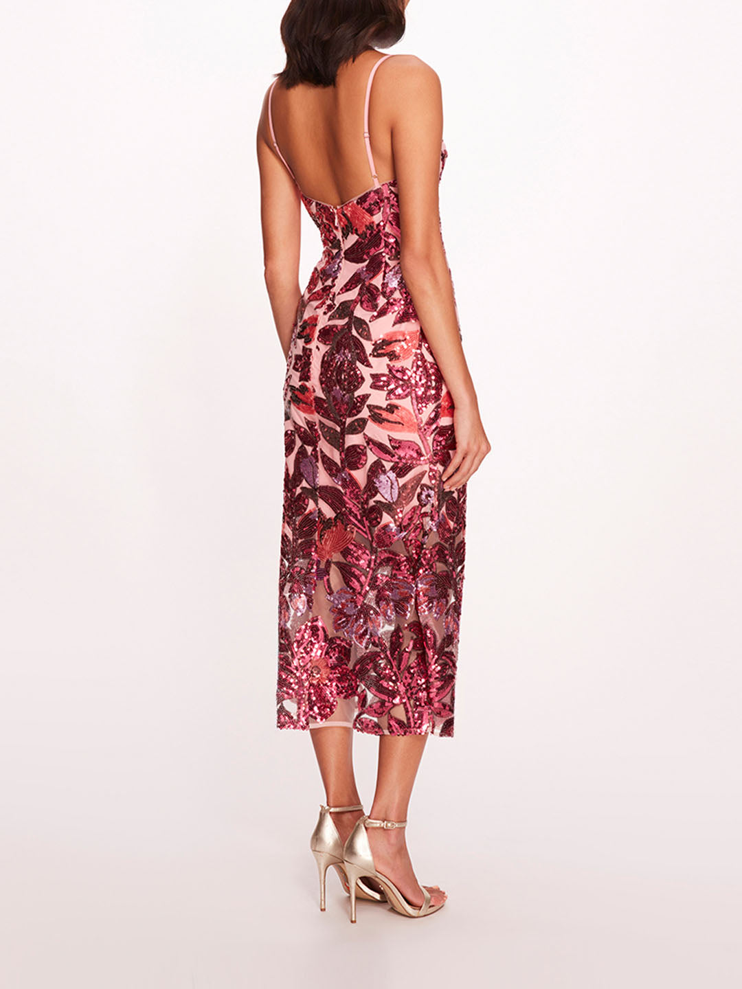 Botanical Sequin Midi Dress