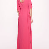 Embroidered Crepe Kaftan Gown