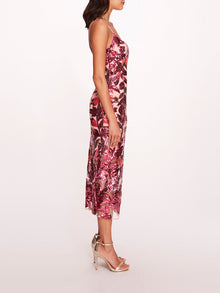 Botanical Sequin Midi Dress