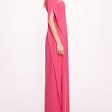 Embroidered Crepe Kaftan Gown