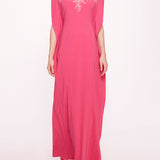 Embroidered Crepe Kaftan Gown