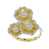 Halo Flower Yellow Gold Ring | Marchesa