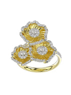 Halo Flower Yellow Gold Ring | Marchesa