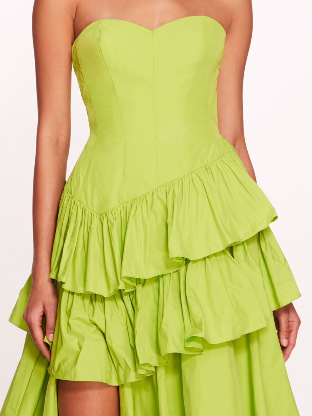 Taffeta Tiered Midi Dress | Marchesa
