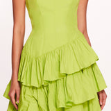 Taffeta Tiered Midi Dress | Marchesa