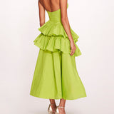 Taffeta Tiered Midi Dress | Marchesa