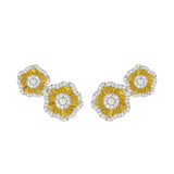 Halo Flower Yellow Gold Earrings | Marchesa
