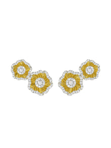 Halo Flower Yellow Gold Earrings | Marchesa