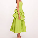 Taffeta Tiered Midi Dress | Marchesa