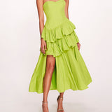 Taffeta Tiered Midi Dress | Marchesa