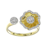 Halo Flower Yellow Gold Ring | Marchesa
