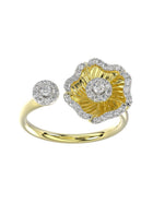 Halo Flower Yellow Gold Ring | Marchesa