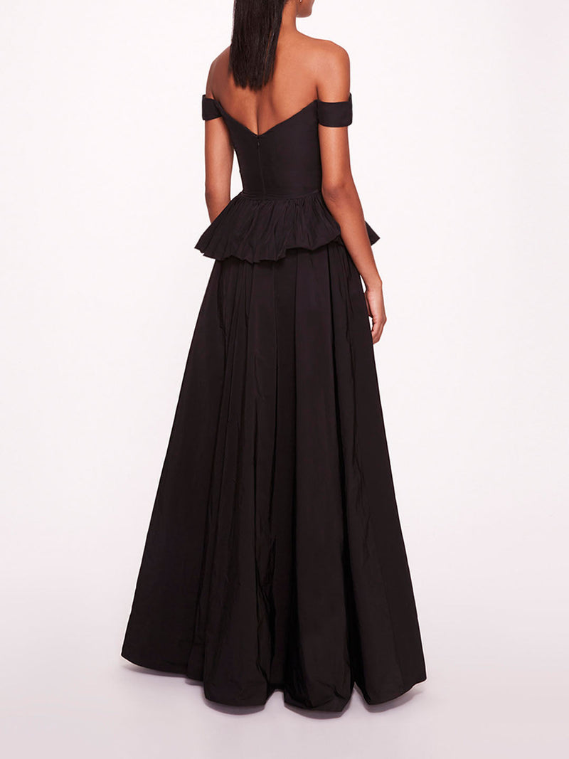 Peplum Taffeta Gown