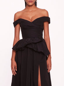 Peplum Taffeta Gown
