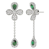Floral White Gold Drop Earrings | Marchesa
