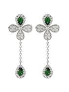 Floral White Gold Drop Earrings | Marchesa