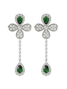Floral White Gold Drop Earrings | Marchesa