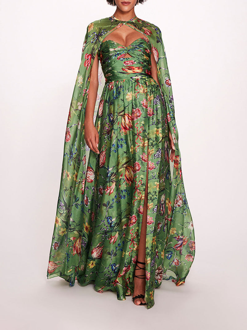 Ribbons Cape Gown | Marchesa