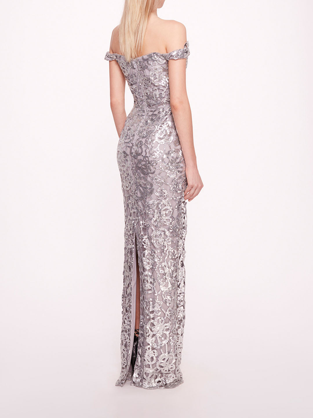 Organic Neckline Sequin Gown | Marchesa