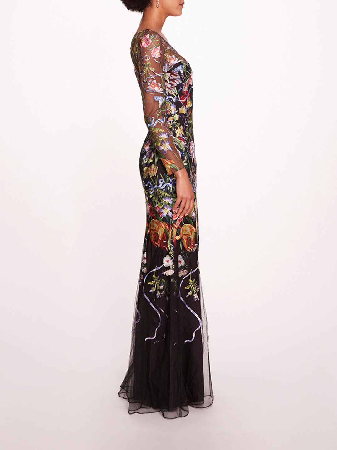 Ribbons Long Sleeve Gown