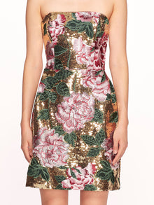 Strapless Sequin Mini Dress | Marchesa
