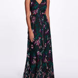 Keyhole Back Floral Gown