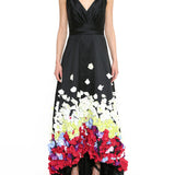 Taffeta 3D Floral Degrade Gown | Marchesa