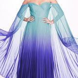 Ombre Chiffon Off Shoulder Gown | Marchesa