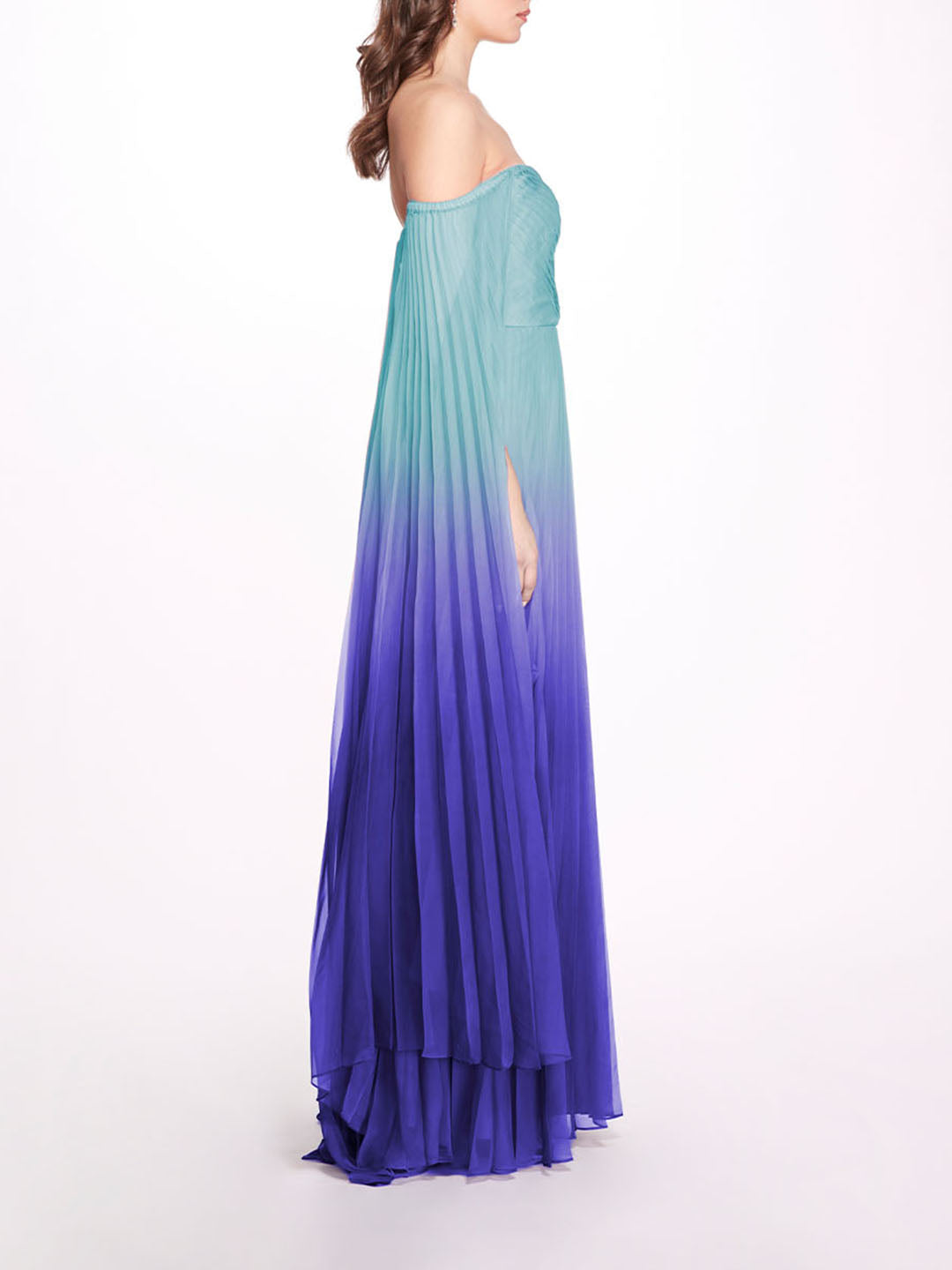 Ombre Chiffon Off Shoulder Gown | Marchesa