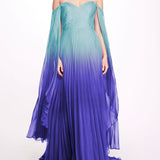 Ombre Chiffon Off Shoulder Gown | Marchesa