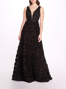 Plunging V-Neck Ball Gown | Marchesa