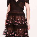 Tiered Terrarium Midi Dress | Marchesa