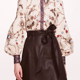 Faux Leather Poplin Midi Dress | Marchesa