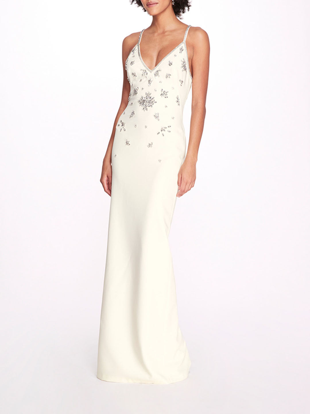 Scattered Crystal Column Gown | Marchesa