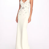 Scattered Crystal Column Gown | Marchesa