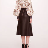 Faux Leather Poplin Midi Dress | Marchesa