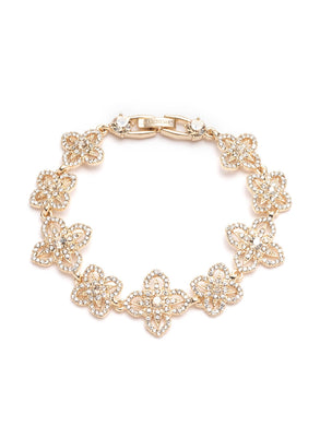 Gold Lace Floral Bracelet | Marchesa