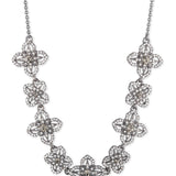 Black Lace Floral Necklace | Marchesa