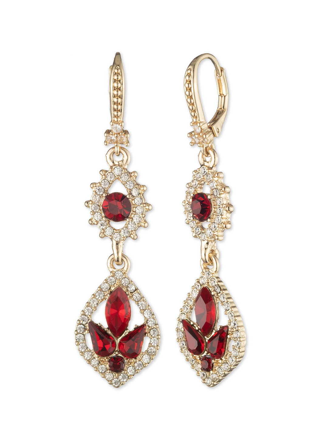 Poised Red Midi Drop Earring | Marchesa