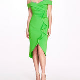 Off Shoulder Draped Dress | Marchesa