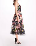 Load image into Gallery viewer, Embroidered Strapless Tea-Length Gown | Marchesa
